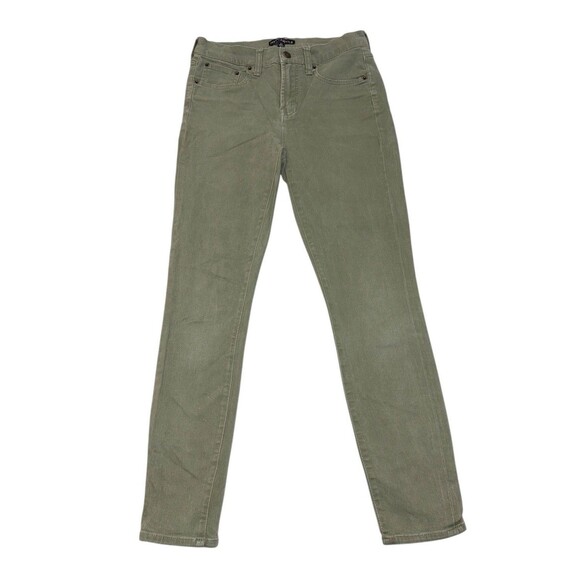 J Crew Ankle Skinny Jeans Women's 27 Sage Green Stretch Pants E6687 Mid Rise - Picture 1 of 10